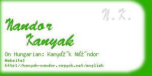 nandor kanyak business card